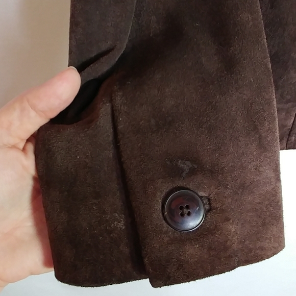 Alfani Chocolate Brown Suede Leather Jacket Size S - Picture 6 of 7